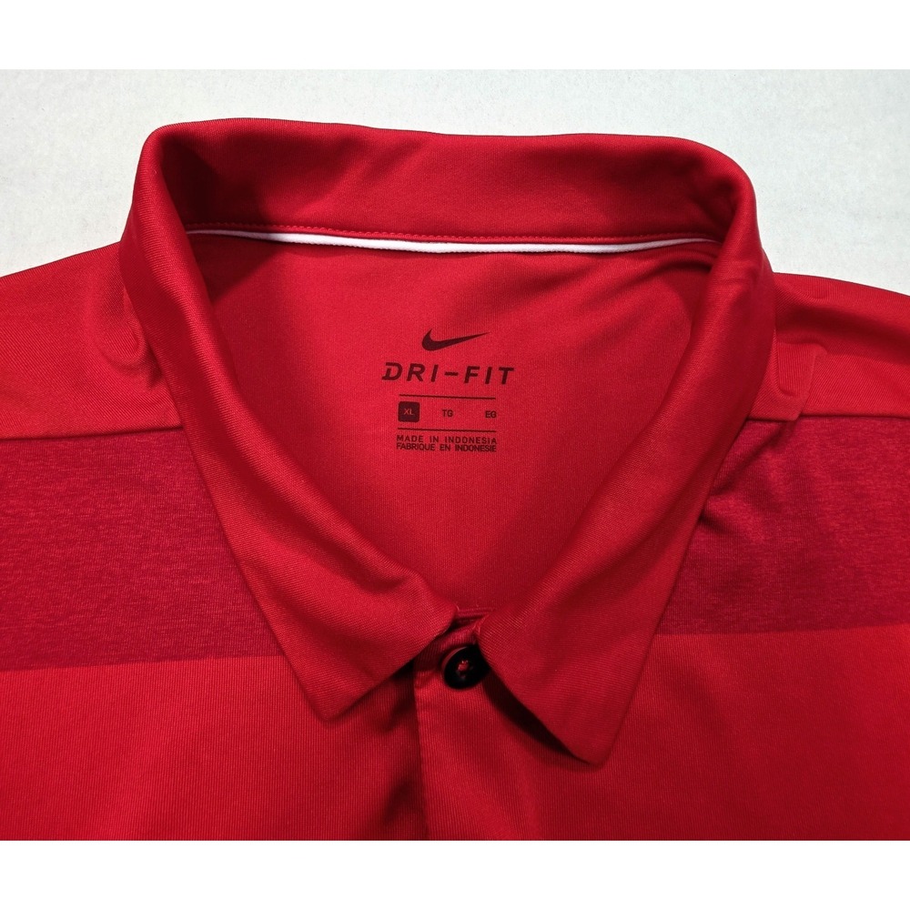 Nike Ole Miss Rebels Polo Shirt Mens XL LIMITED USE Dri Fit Short Sleeve Striped - Picture 7 of 9